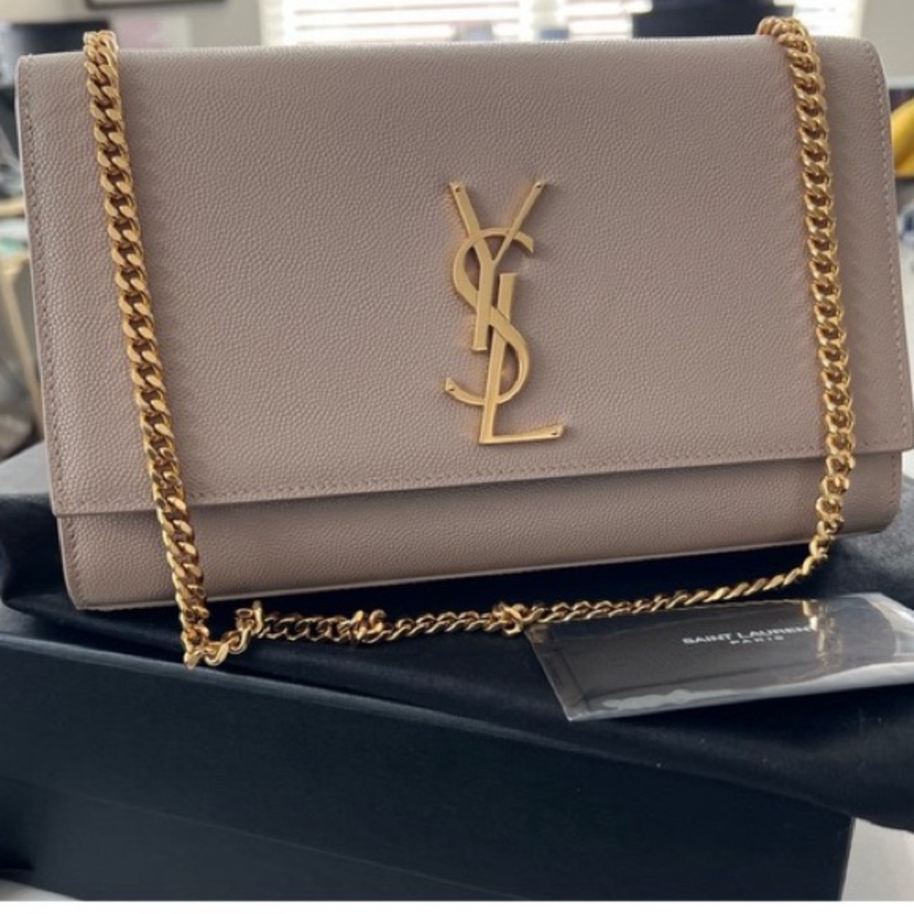 Kate Small YSL Crossbody Bag in Grained Leather